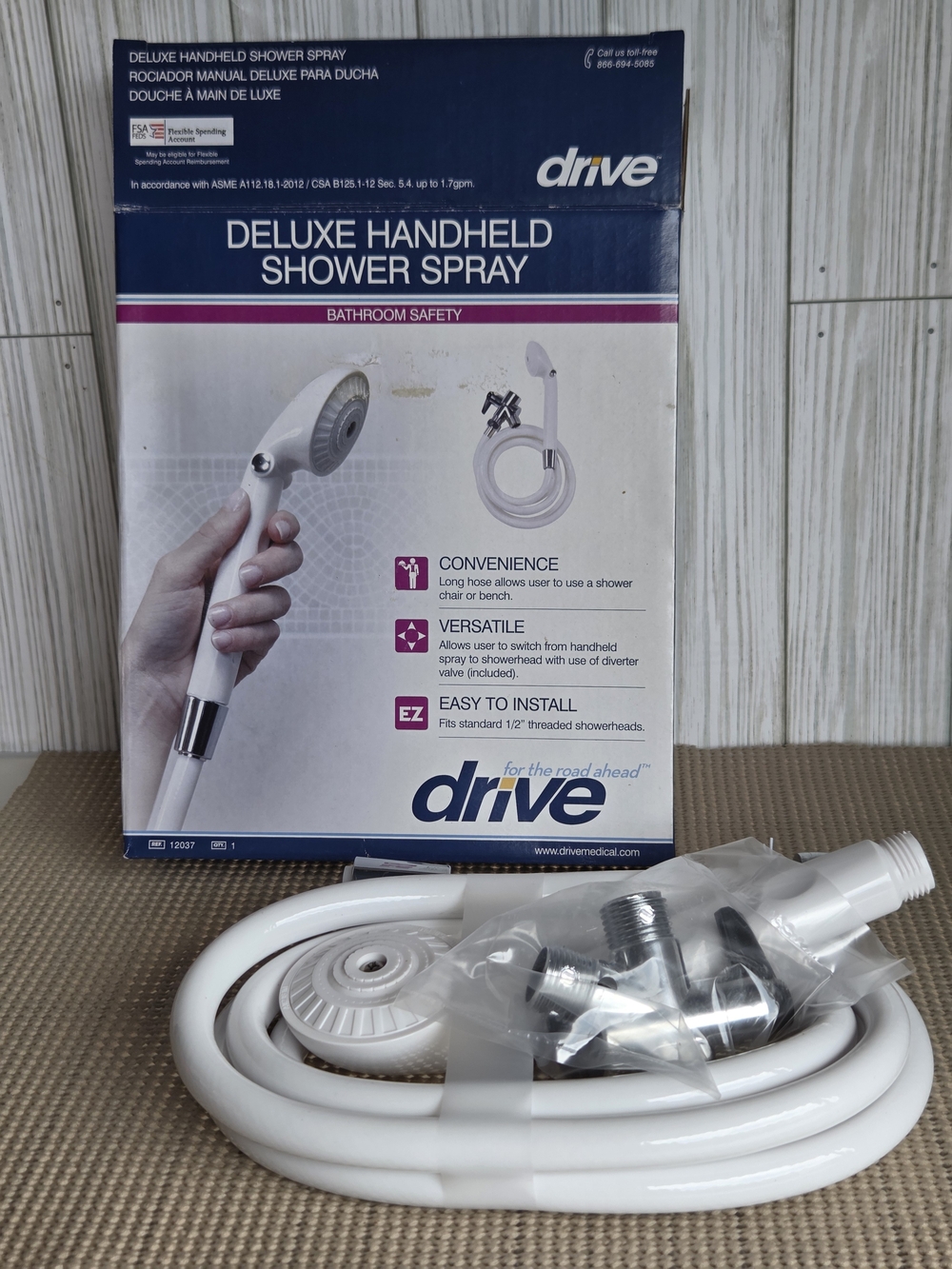 Drive Deluxe Handheld Shower Spray - White